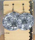 Faux Leather Spider Web Earrings with Silver-Plated Spiders & Stainless Steel Hooks | Gothic Halloween Jewelry | Spooky Statement Earrings