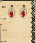 Blood Drop Bead Earrings | Silver & Stainless Steel Gothic Dangle Earrings | Dark Alternative Jewelry | Witchy Statement Earrings