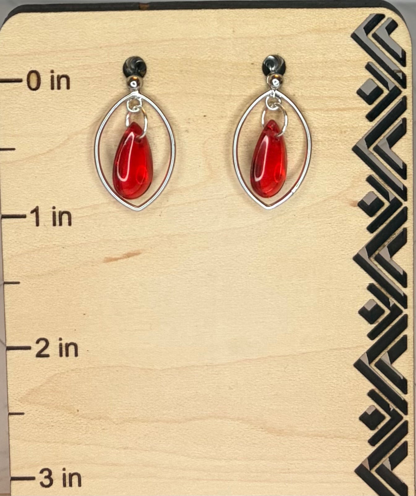Blood Drop Bead Earrings | Silver & Stainless Steel Gothic Dangle Earrings | Dark Alternative Jewelry | Witchy Statement Earrings