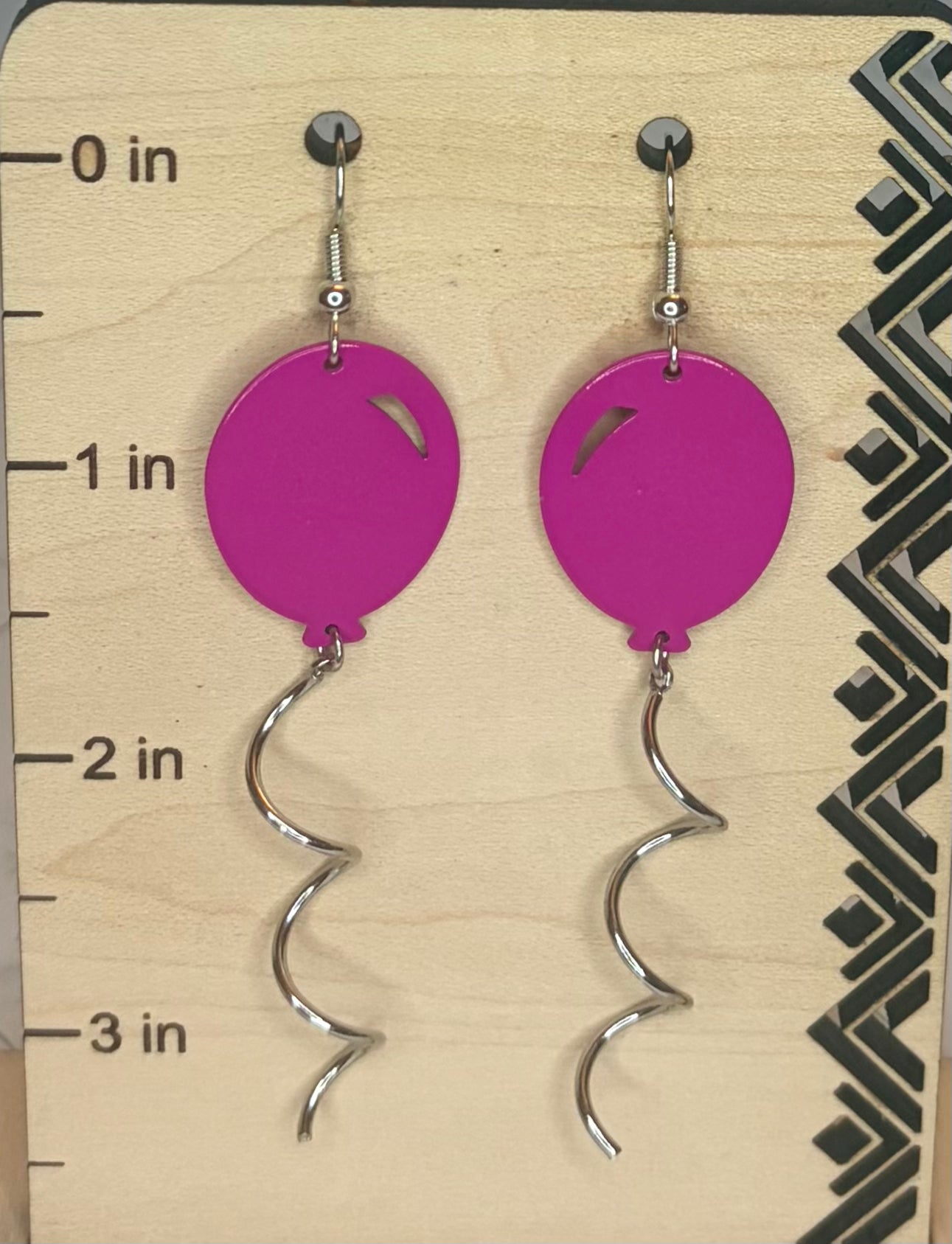 Pink Metal & Stainless Steel Balloon Earrings | Playful Pink Statement Earrings | Cute Gift for Her | Whimsical Jewelry