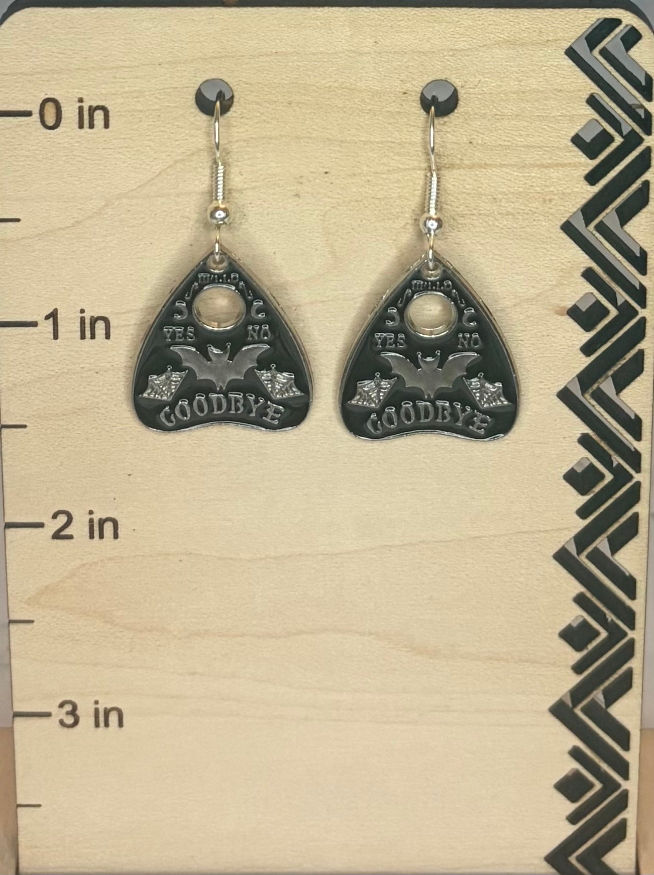 Black Planchette Earrings | Stainless Steel Gothic Earrings | Occult Jewelry | Witchy Statement Earrings | Alternative Gift