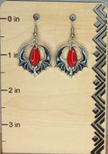 Bat & Blood Drop Earrings | Gothic Halloween Jewelry | Silver & Stainless-Steel Earrings | Spooky Statement Jewelry