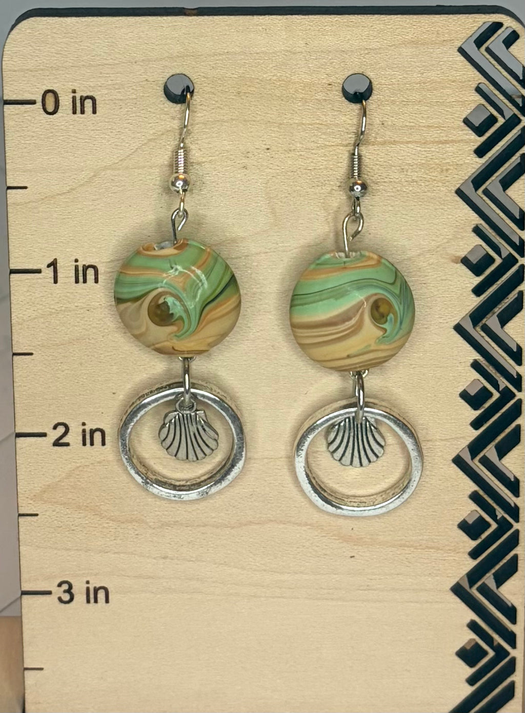 Gold Stainless Steel Ocean Glass Bead Earrings | Coastal Jewelry | Sea Glass Inspired Dangle Earrings