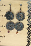 Witchy Copper Circle Earrings with Orange Swarovski Crystals | Boho Gothic Jewelry | Witchy Statement Earrings