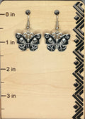 Black & Silver Butterfly Skull Earrings | Gothic Butterfly Jewelry | Stainless Steel Dangle Earrings | Dark Alternative Gift