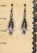 Purple Frosted Flower & Gunmetal Earrings | Handmade Statement Earrings | Purple Floral Jewelry | Gift for Her