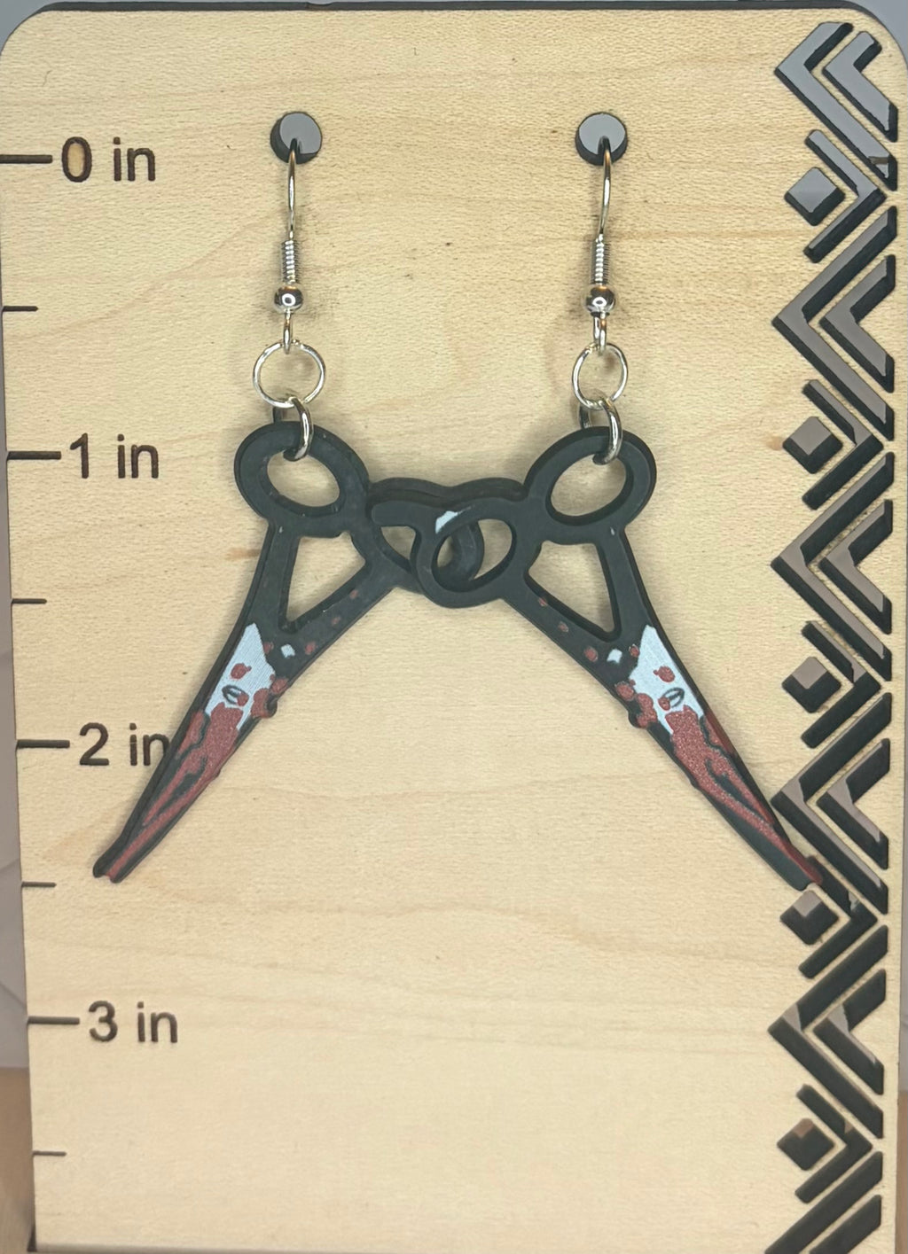 Bloody Horror Cutting Tool Earrings | Gothic Horror Jewelry | Spooky Statement Earrings | Halloween Gift