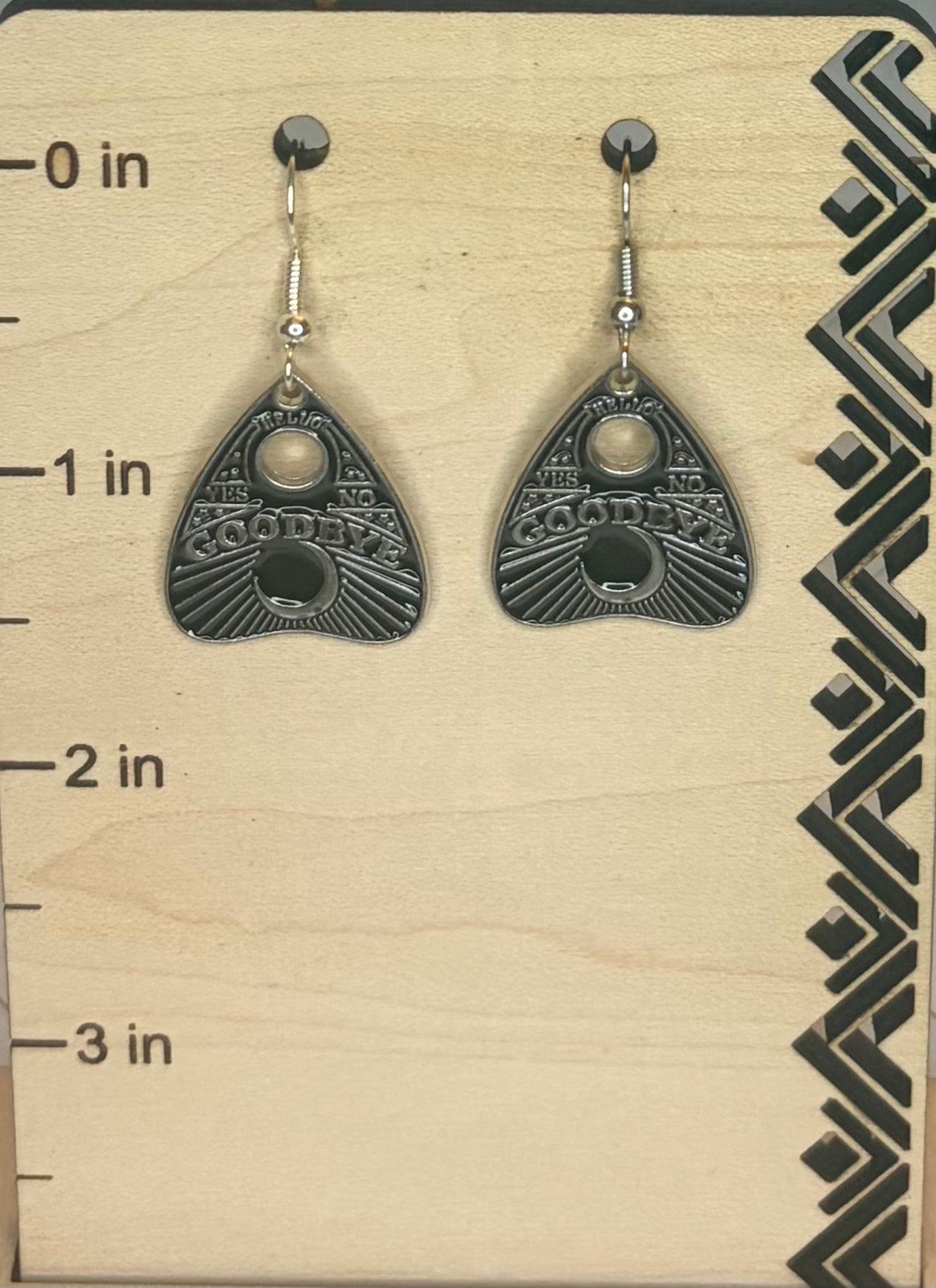 Black Planchette Earrings | Stainless Steel Gothic Earrings | Occult Jewelry | Witchy Statement Earrings | Alternative Gift