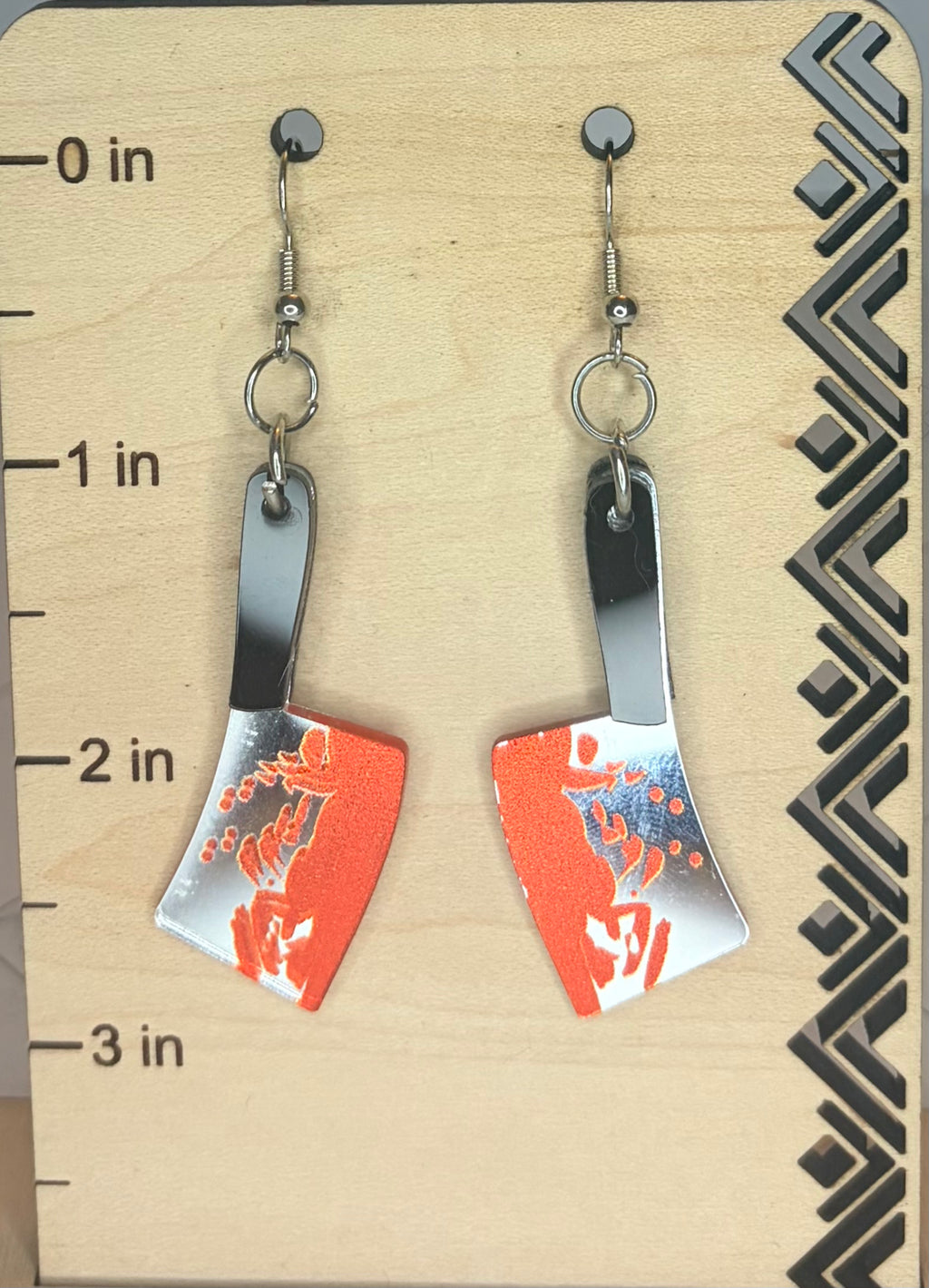 Bloody Horror Cutting Tool Earrings | Gothic Horror Jewelry | Spooky Statement Earrings | Halloween Gift