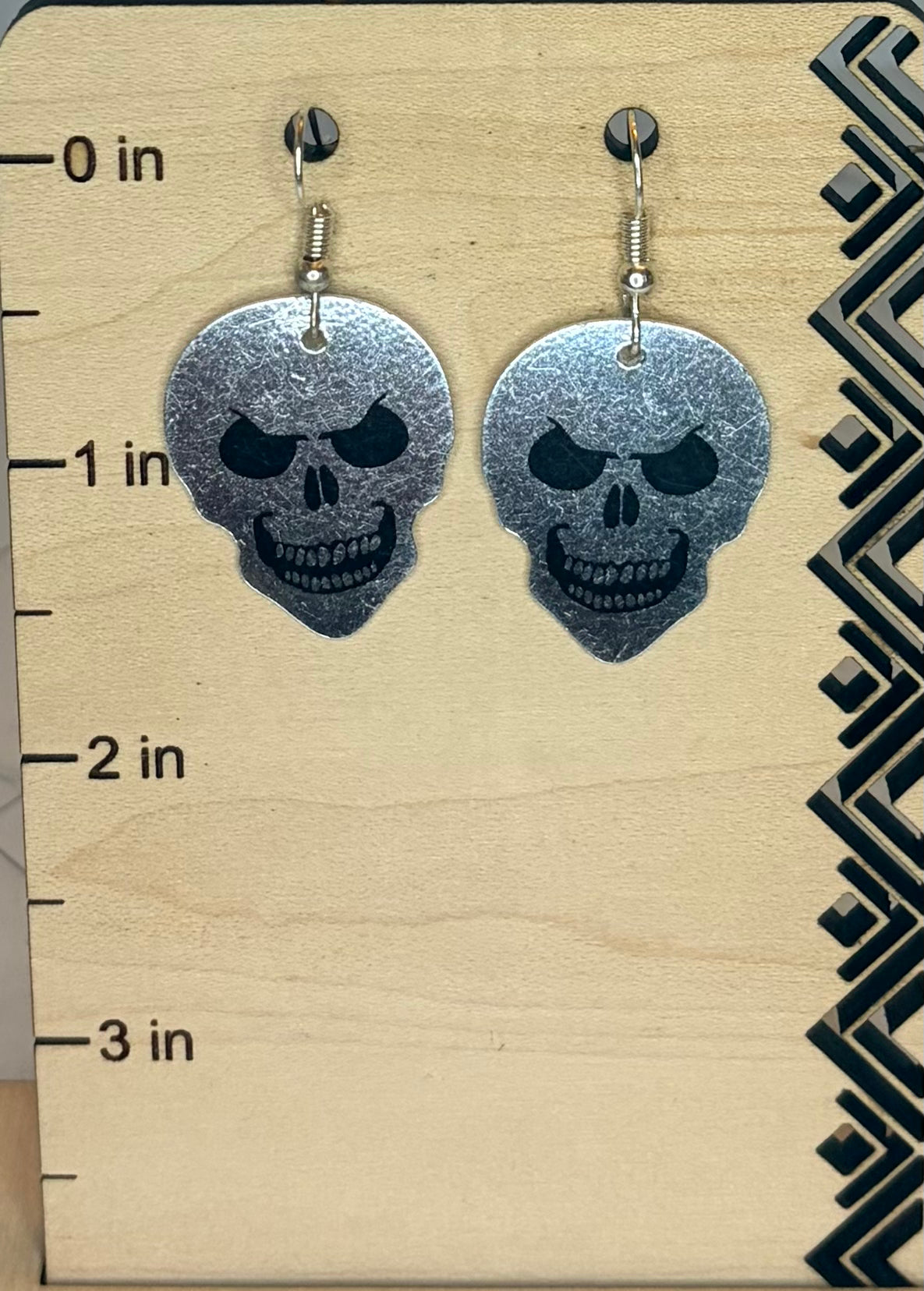 Skull Guitar Pick & Stainless Steel Earrings — Rocker Gift Set | Gothic Jewelry | Musician Gift | Punk Accessories