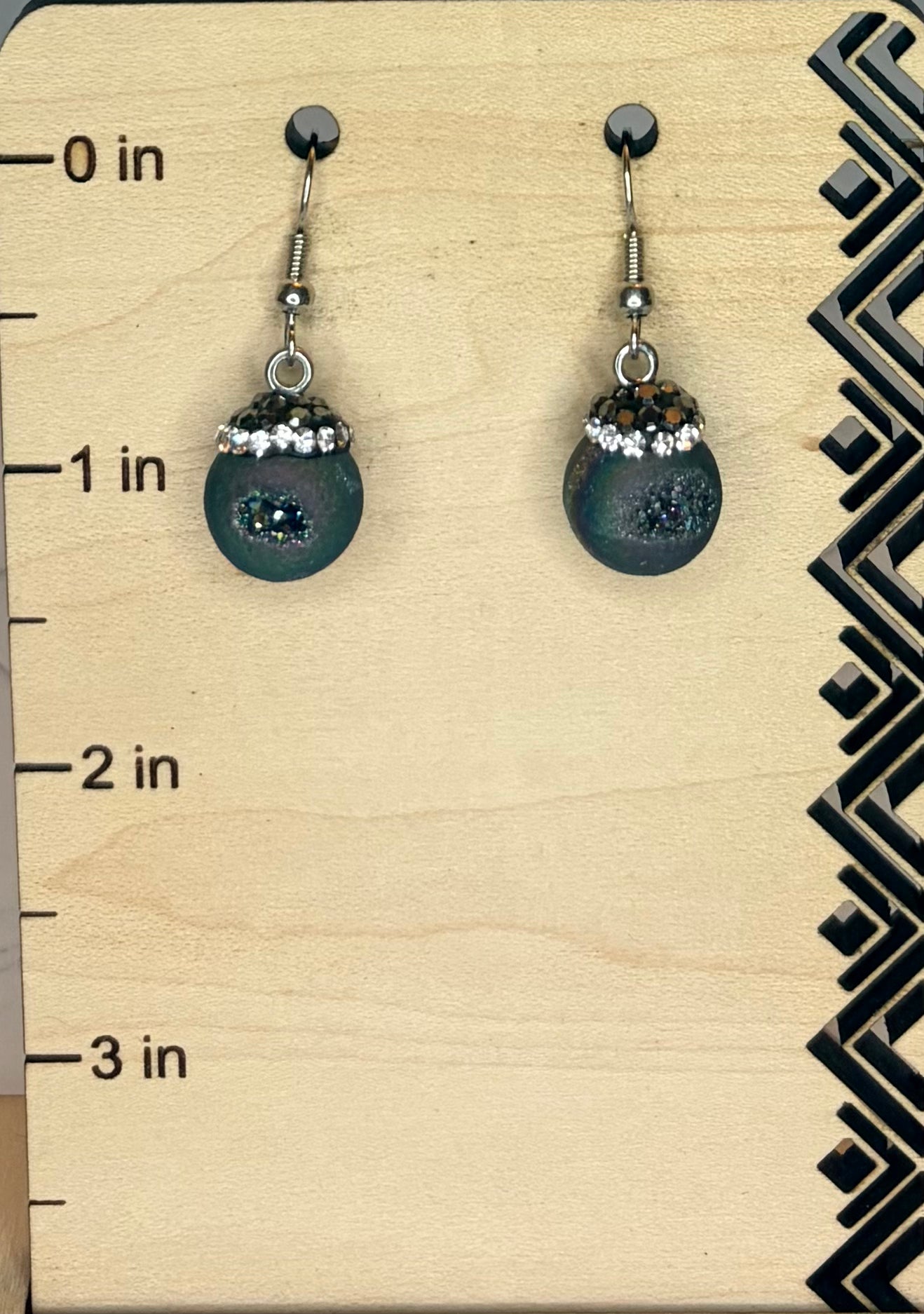 Natural Geode Earrings with Stainless Steel — One-of-a-Kind Crystal Statement Earrings