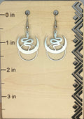 Silver Snake & Crescent Moon Earrings | Gothic Celestial Jewelry | Witchy Statement Earrings