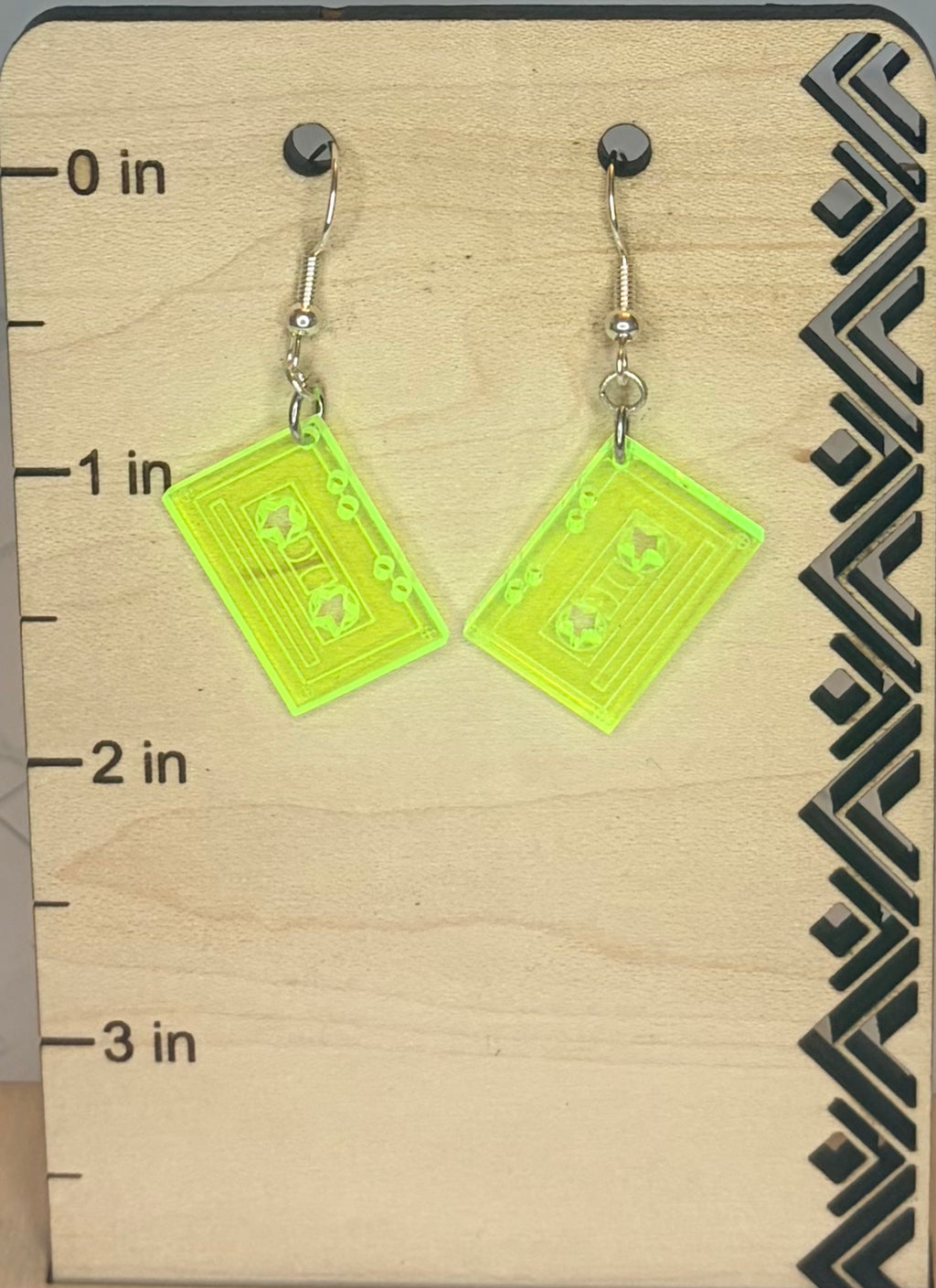 Retro Cassette Tape Earrings | Neon Acrylic Jewelry | 80s & 90s Nostalgia | Stainless Steel Earrings | Music Lover Gift