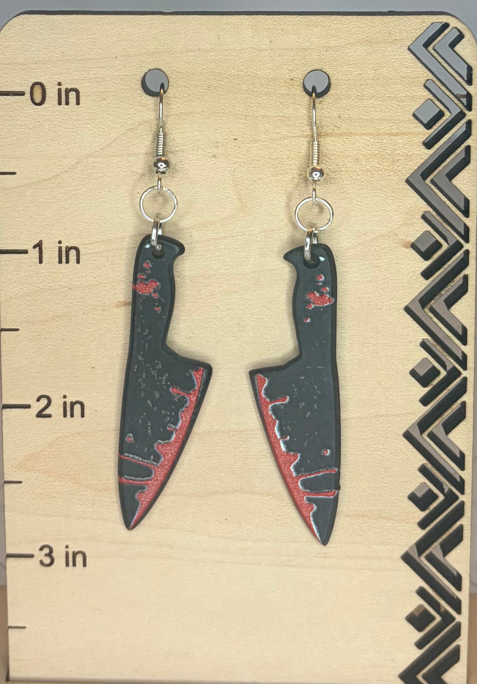 Bloody Horror Cutting Tool Earrings | Gothic Horror Jewelry | Spooky Statement Earrings | Halloween Gift