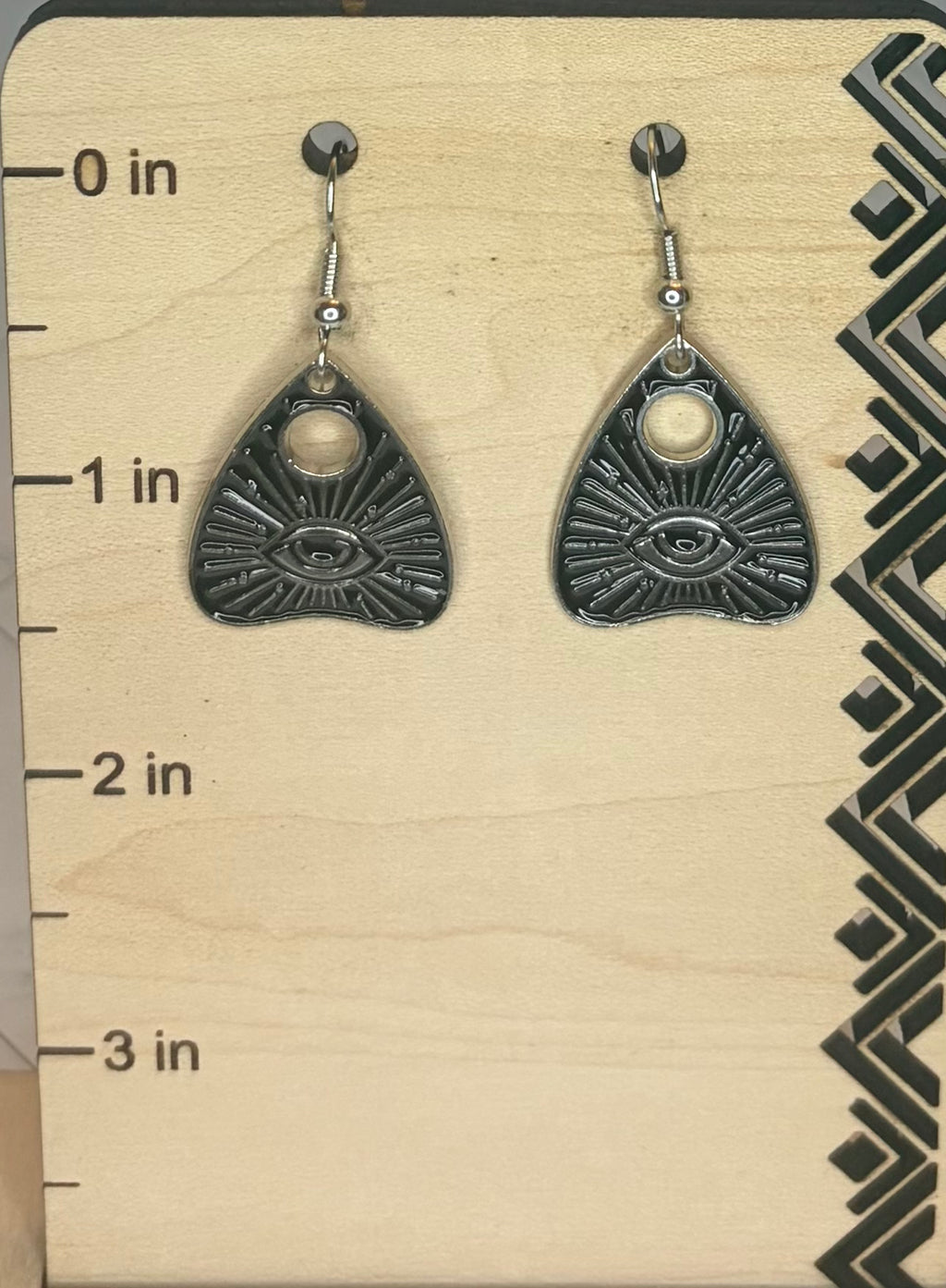 Black Planchette Earrings | Stainless Steel Gothic Earrings | Occult Jewelry | Witchy Statement Earrings | Alternative Gift
