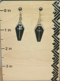Silver & Stainless Steel Coffin Earrings | Gothic Drop Earrings | Spooky Jewelry | Alternative Earrings | Halloween Gift