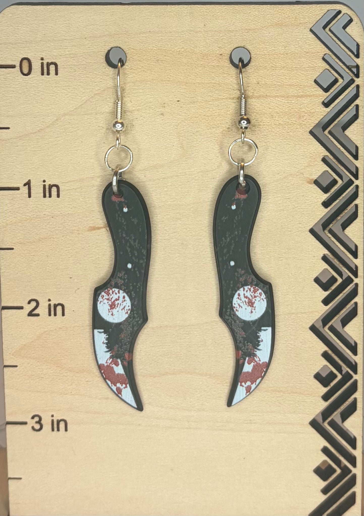 Bloody Horror Cutting Tool Earrings | Gothic Horror Jewelry | Spooky Statement Earrings | Halloween Gift