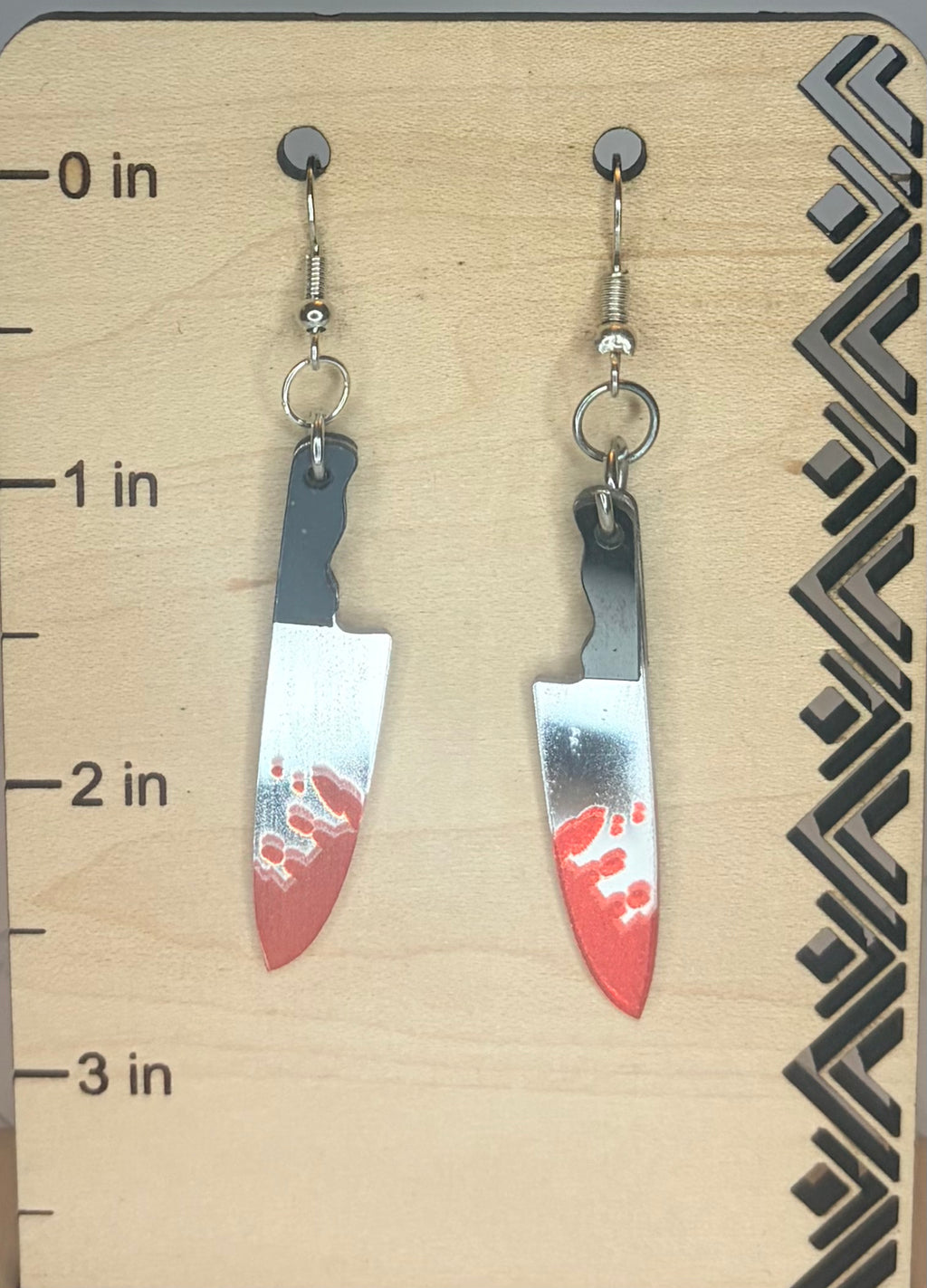 Bloody Horror Cutting Tool Earrings | Gothic Horror Jewelry | Spooky Statement Earrings | Halloween Gift