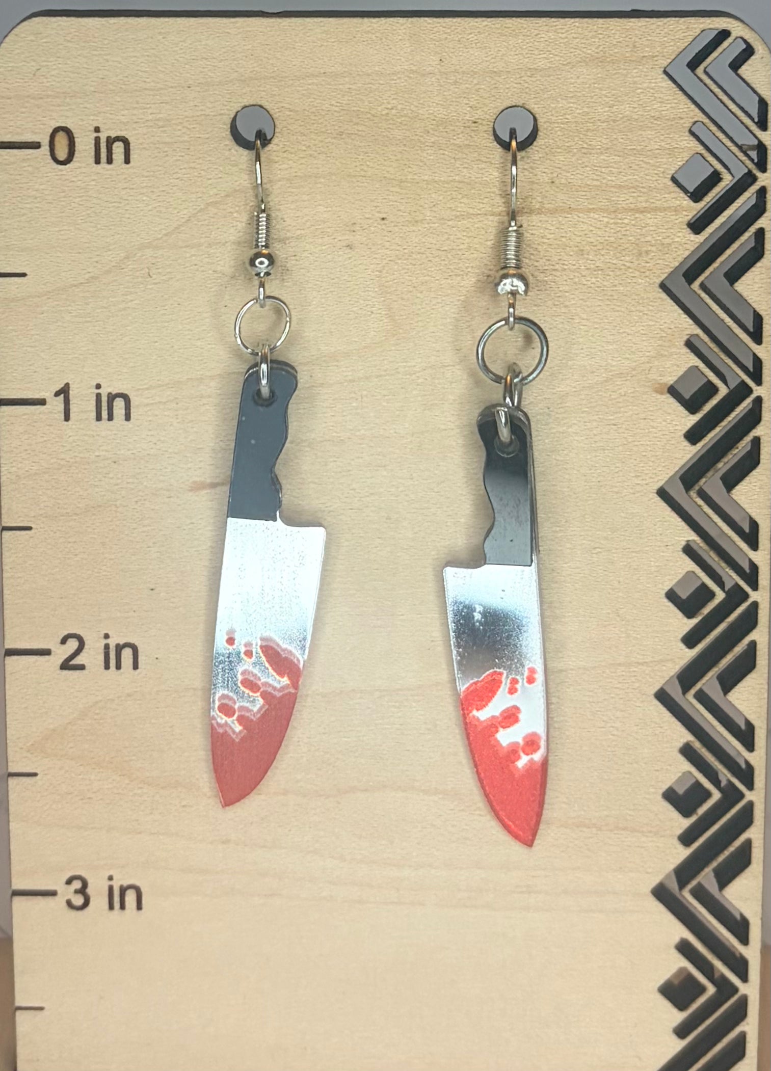 Bloody Horror Cutting Tool Earrings | Gothic Horror Jewelry | Spooky Statement Earrings | Halloween Gift