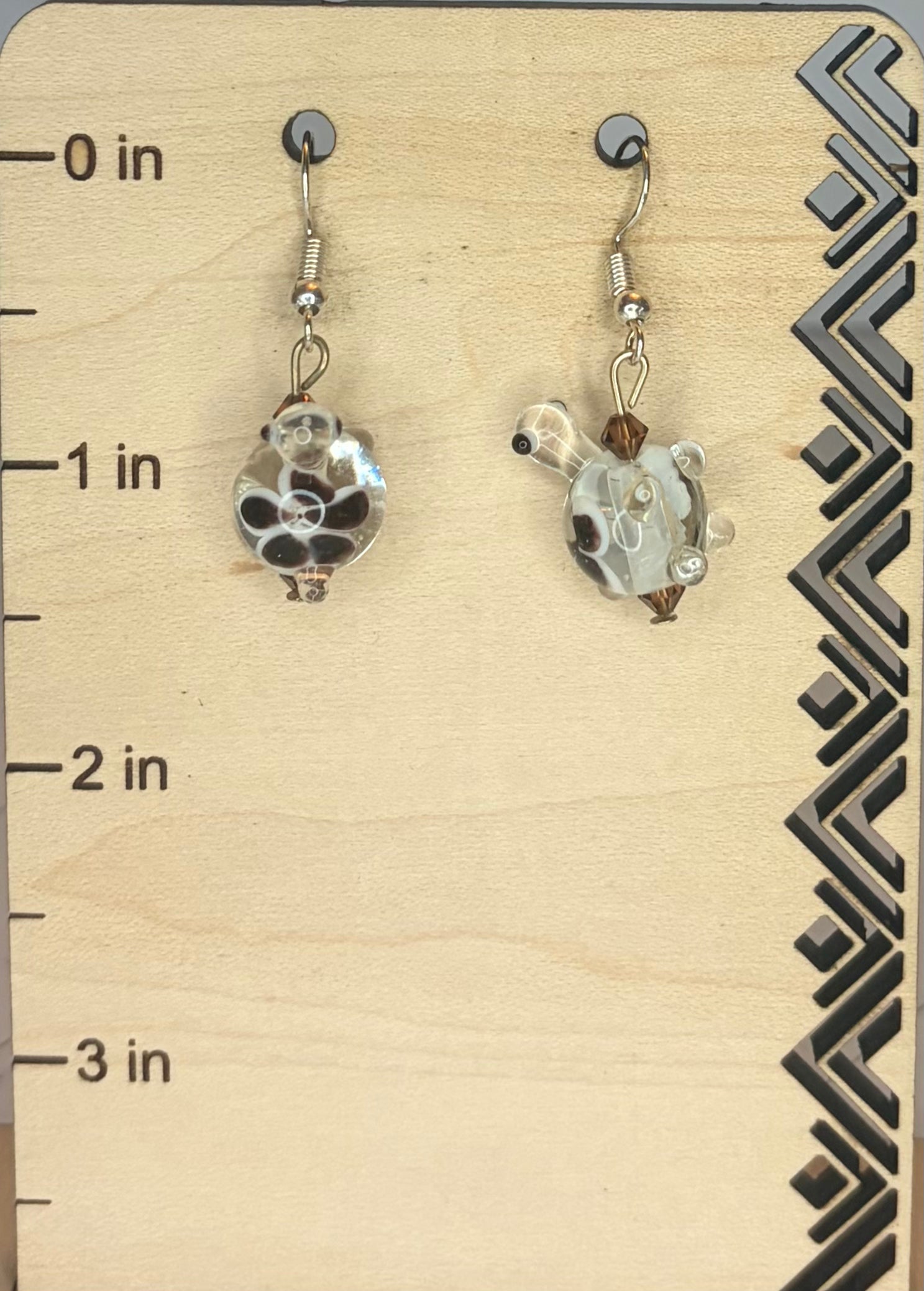 Handblown Glass Turtle Earrings | Sea Turtle Jewelry | Stainless Steel Earrings | Ocean Lover Gift