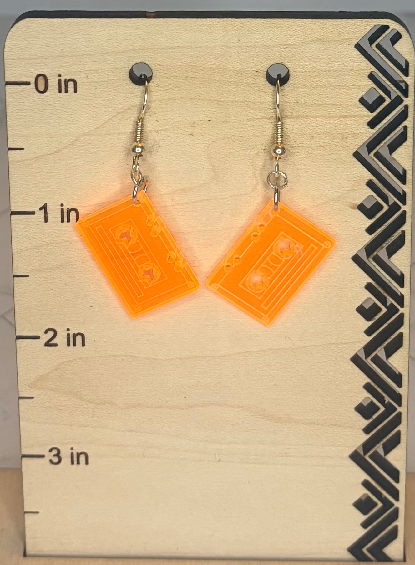Retro Cassette Tape Earrings | Neon Acrylic Jewelry | 80s & 90s Nostalgia | Stainless Steel Earrings | Music Lover Gift