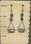 Silver Stainless Steel & Jasper Earrings — Handmade Statement Jewelry