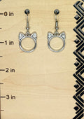 Cat Head Earrings — Silver or Gold Plated Stainless Steel Cat Jewelry