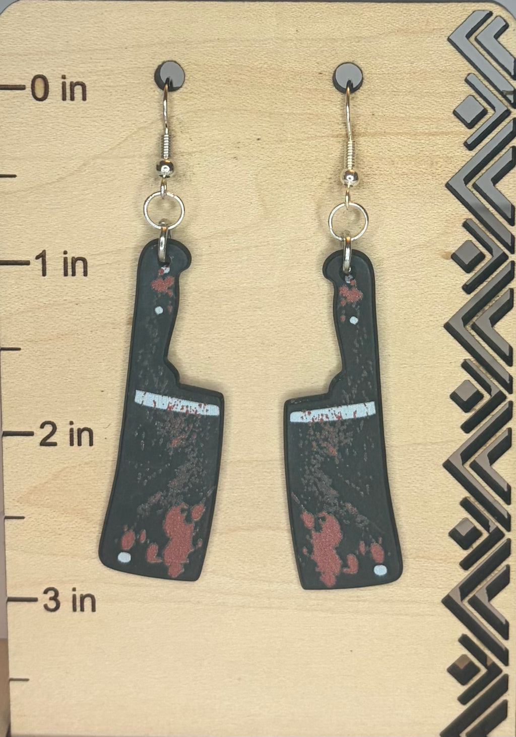 Bloody Horror Cutting Tool Earrings | Gothic Horror Jewelry | Spooky Statement Earrings | Halloween Gift